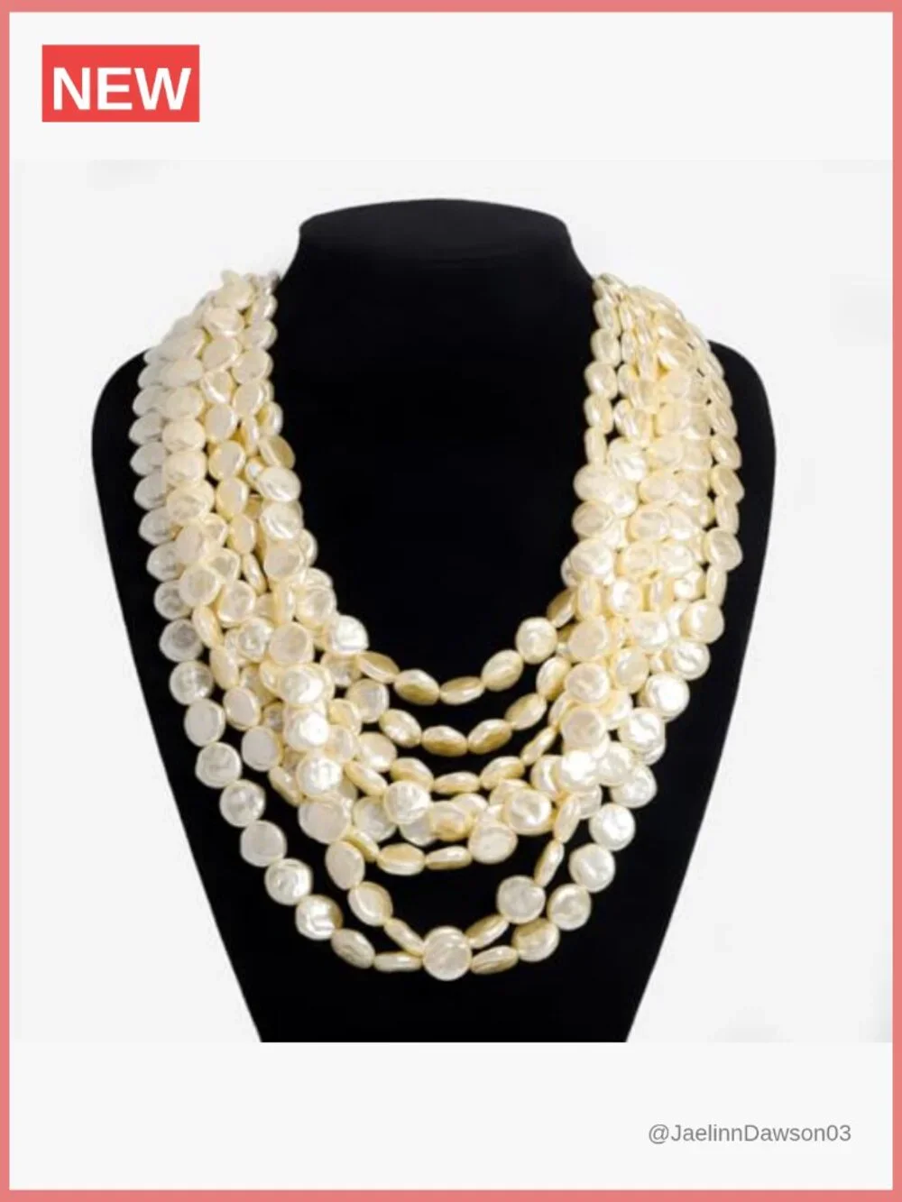 Multi Strand Chunky Pearl Bib Statement Choker Necklace for Women